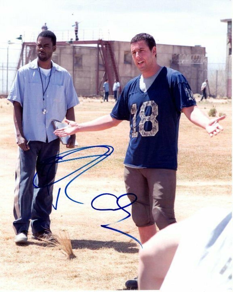 Chris rock & adam sandler signed autographed the longest yard 8x10 Photo Poster painting