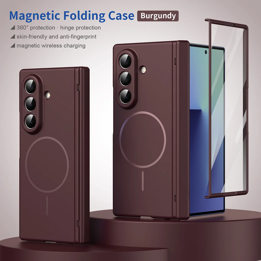 Suitable For Samsung Z Fold7/6 Mobile Phone Case W26 Magnetic Wireless Charging Fold5/4/3 Hinge Shell Film Full Cover