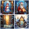 Promotion 4Pcs/set Diamond Painting-DIY Full Round Drill Christmas(30*30 CM)