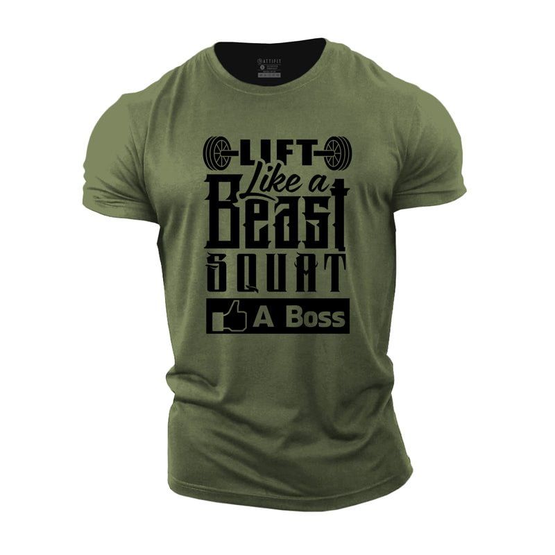 Cotton Lift Like A Beast Graphic T-shirts tacday