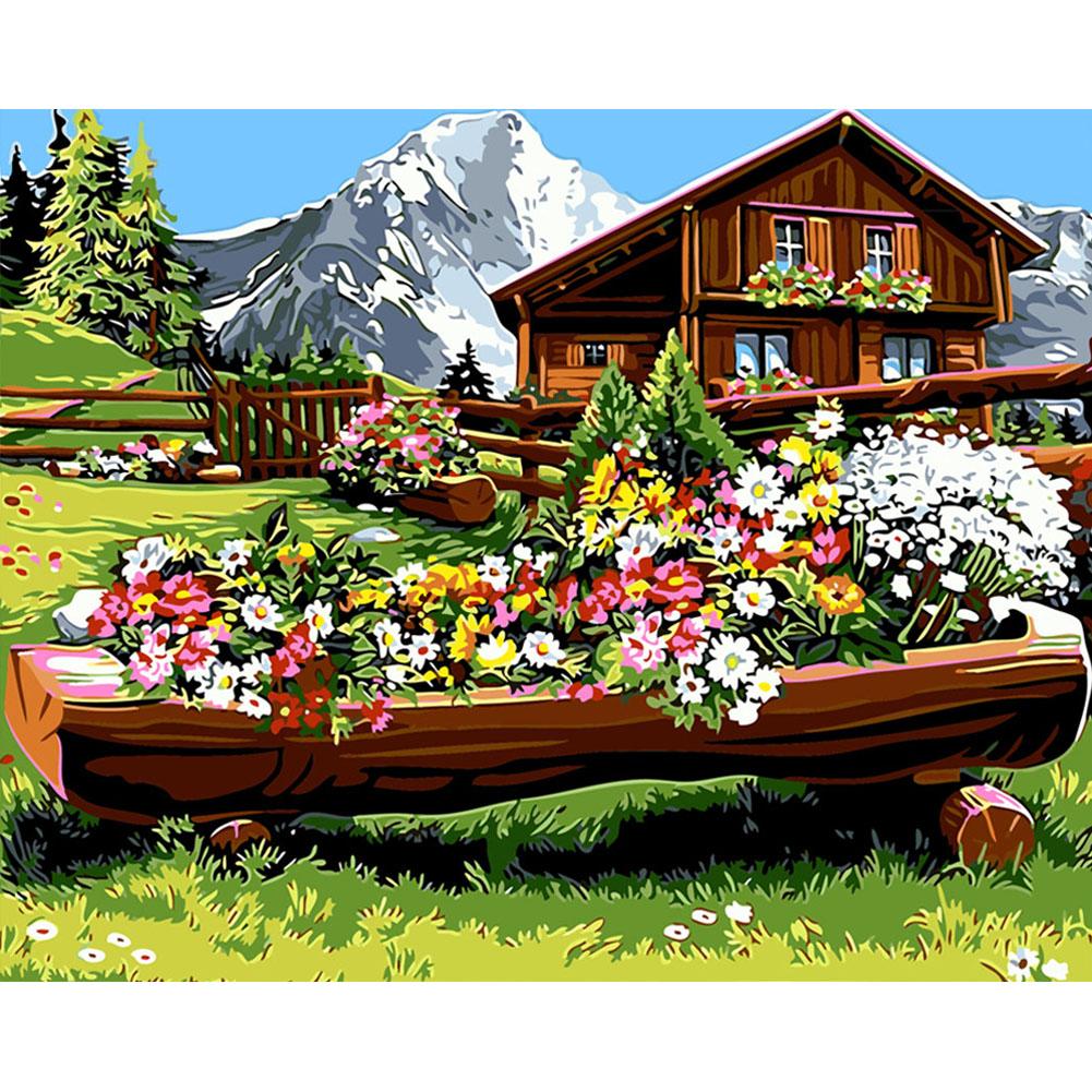 

40x50cm - Paint By Numbers Cottage Flower, 501 Original