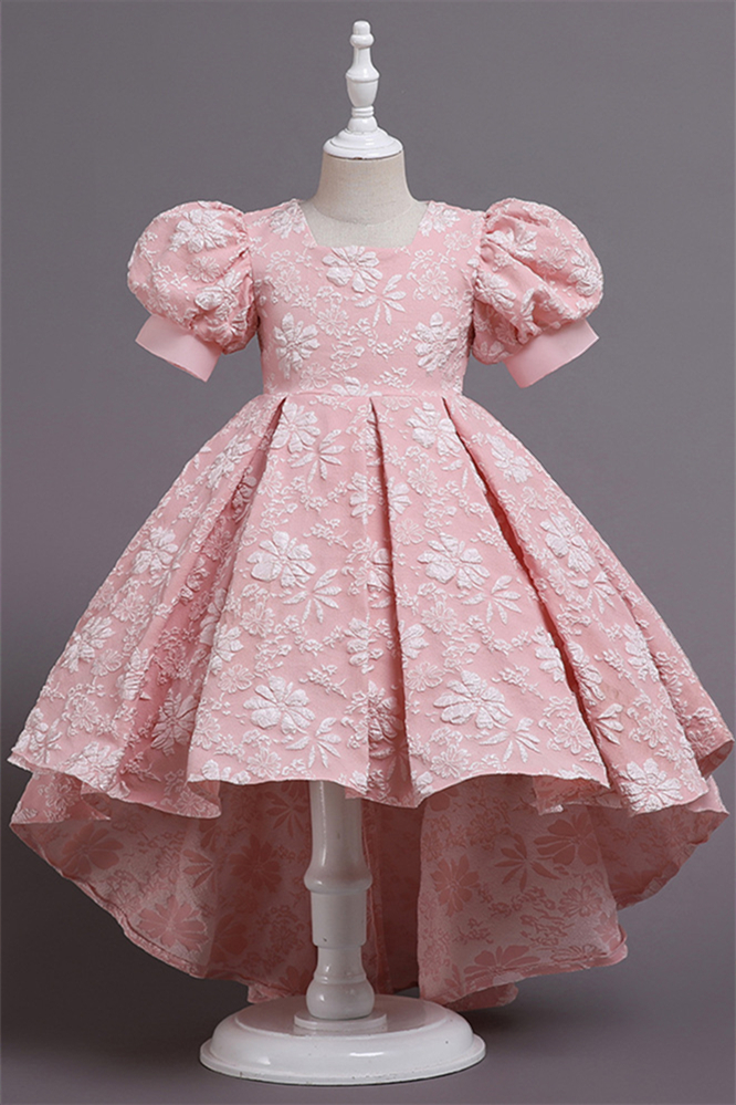 Beautiful Short Bubble Sleeves Pageant Dress for Girl Square - lulusllly