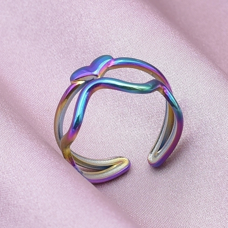 Classic Style Circle 304 Stainless Steel 18K Gold Plated Plating Open Rings