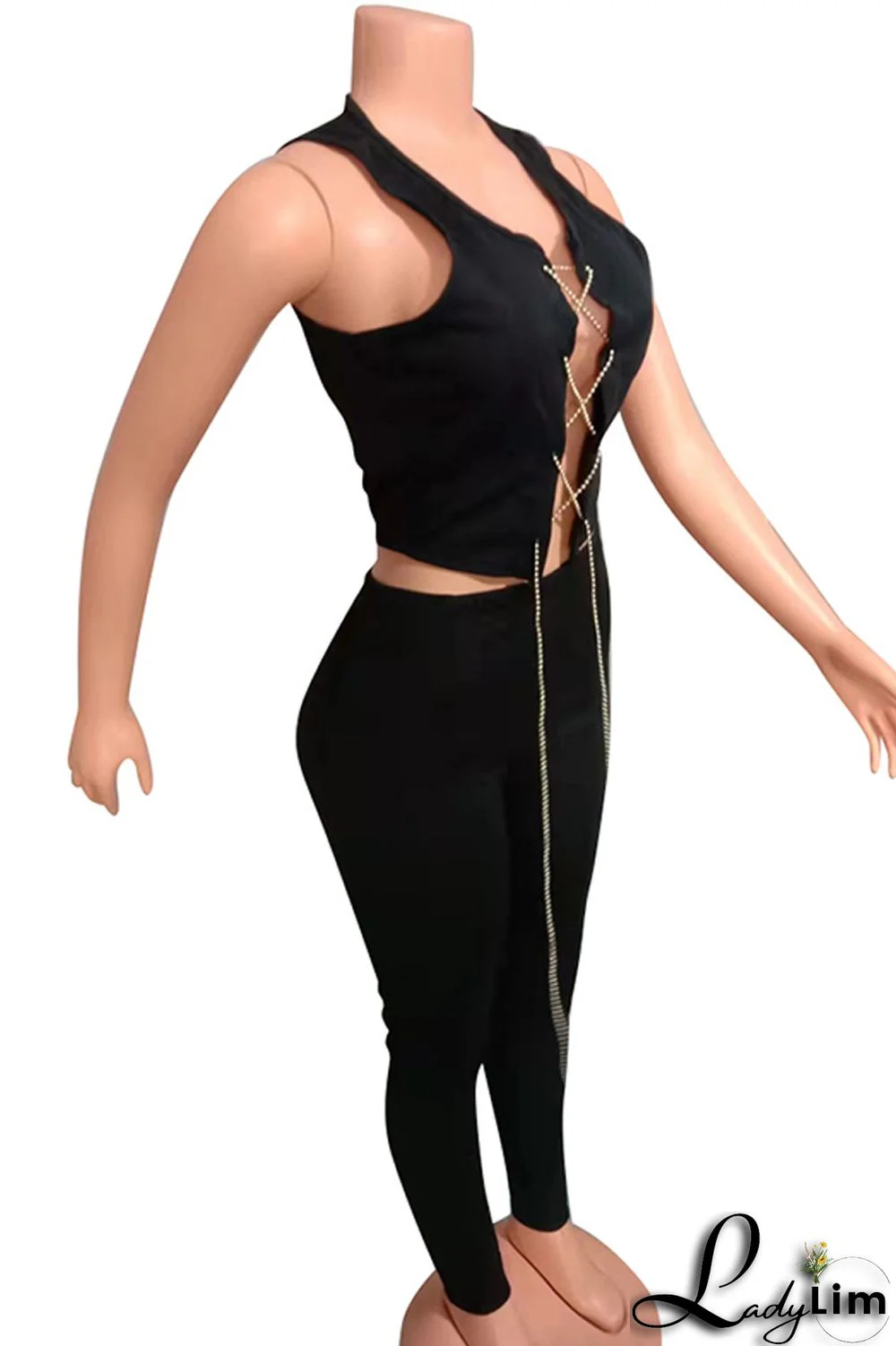 White Sexy Casual Solid Vests Pants O Neck Sleeveless Two Pieces