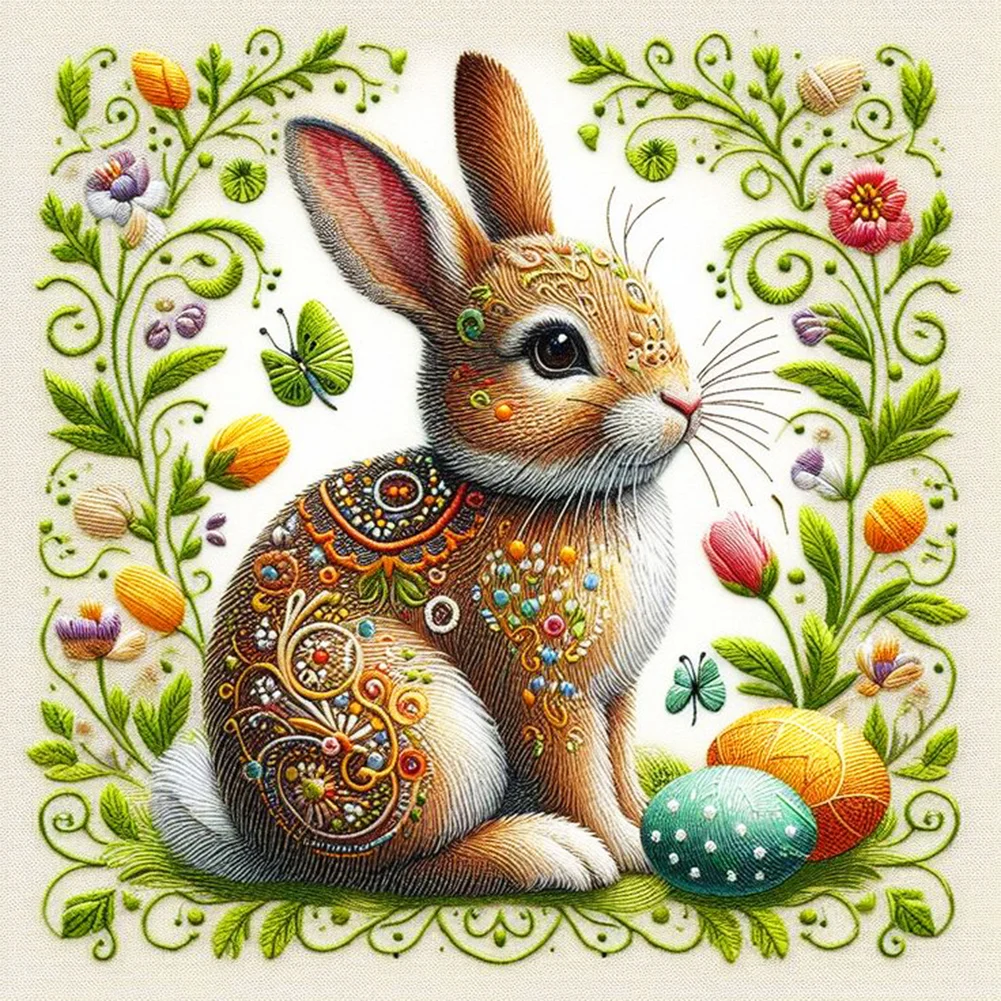 Full Round Diamond Painting - Egg Rabbit(Canvas|30*30cm)