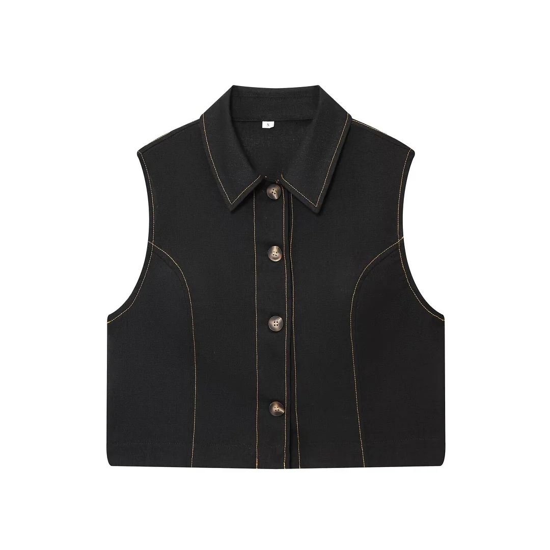 Nigikala Nigikala Crash-Colored Line Straight Vest 8333723 Folding Belt Bermuda Shorts 8288723