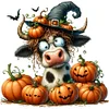 Halloween Pumpkin Cow-14CT Counted Cross Stitch 40*40cm/15.75*15.75in