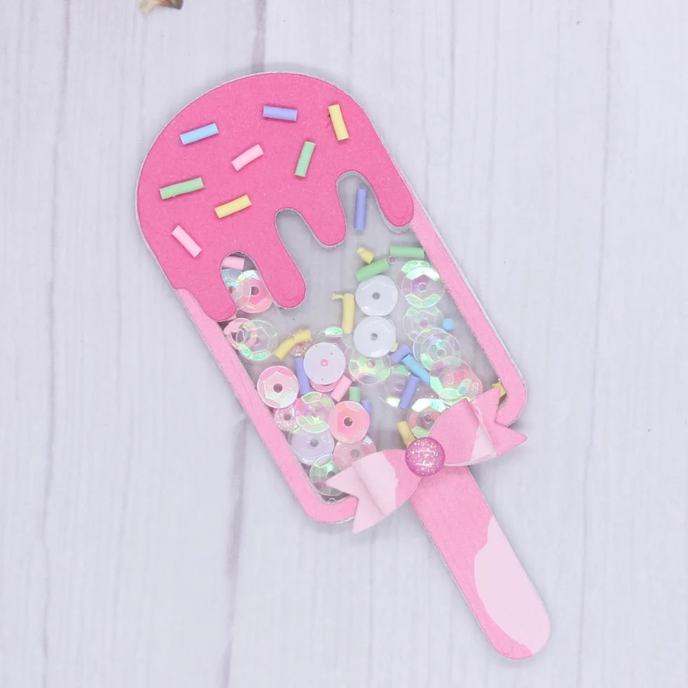 KSCRAFT Cute Popsicle Shaker Metal Cutting Dies Stencils for DIY Scrapbooking Decorative Embossing DIY Paper Cards