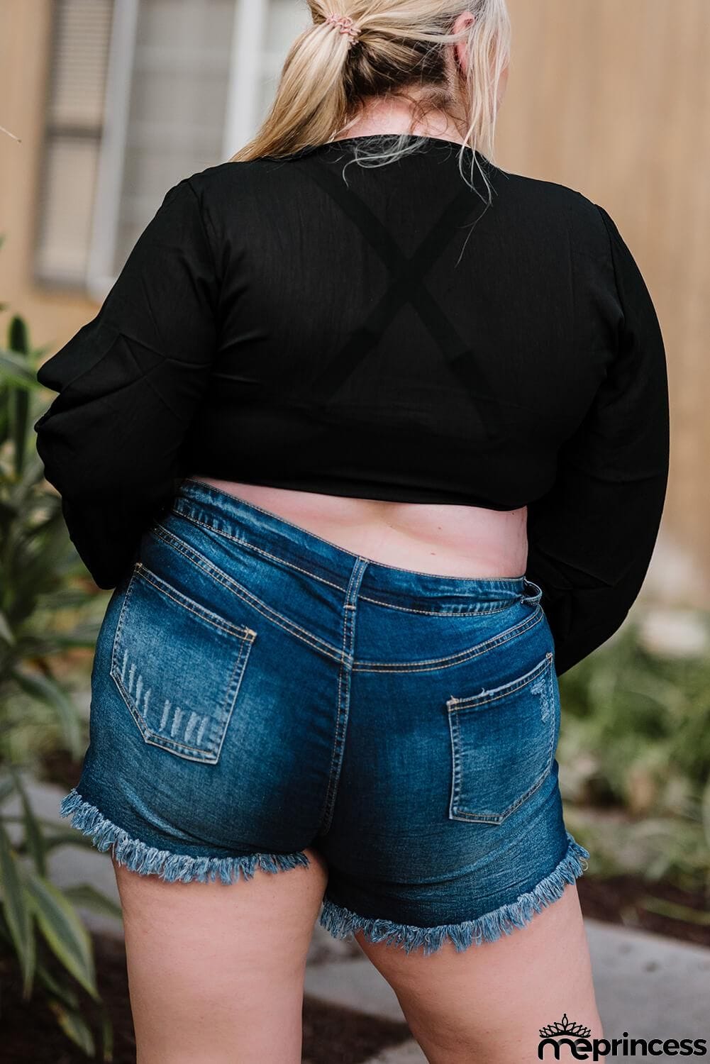 Plus Size Tie Front Crop Top