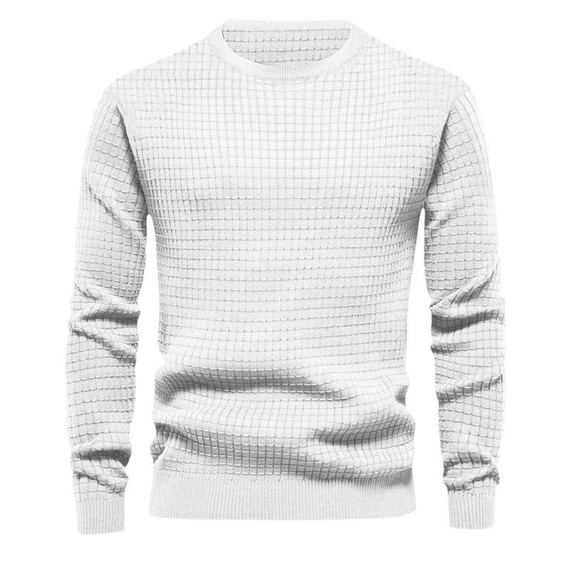 Cricsblue Autumn Men’s Round Neck Loose Knit Cotton Pullover  