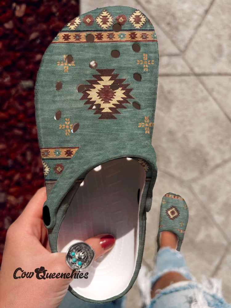 Vintage Art Print Casual Hole Slippers Multicolor / 36