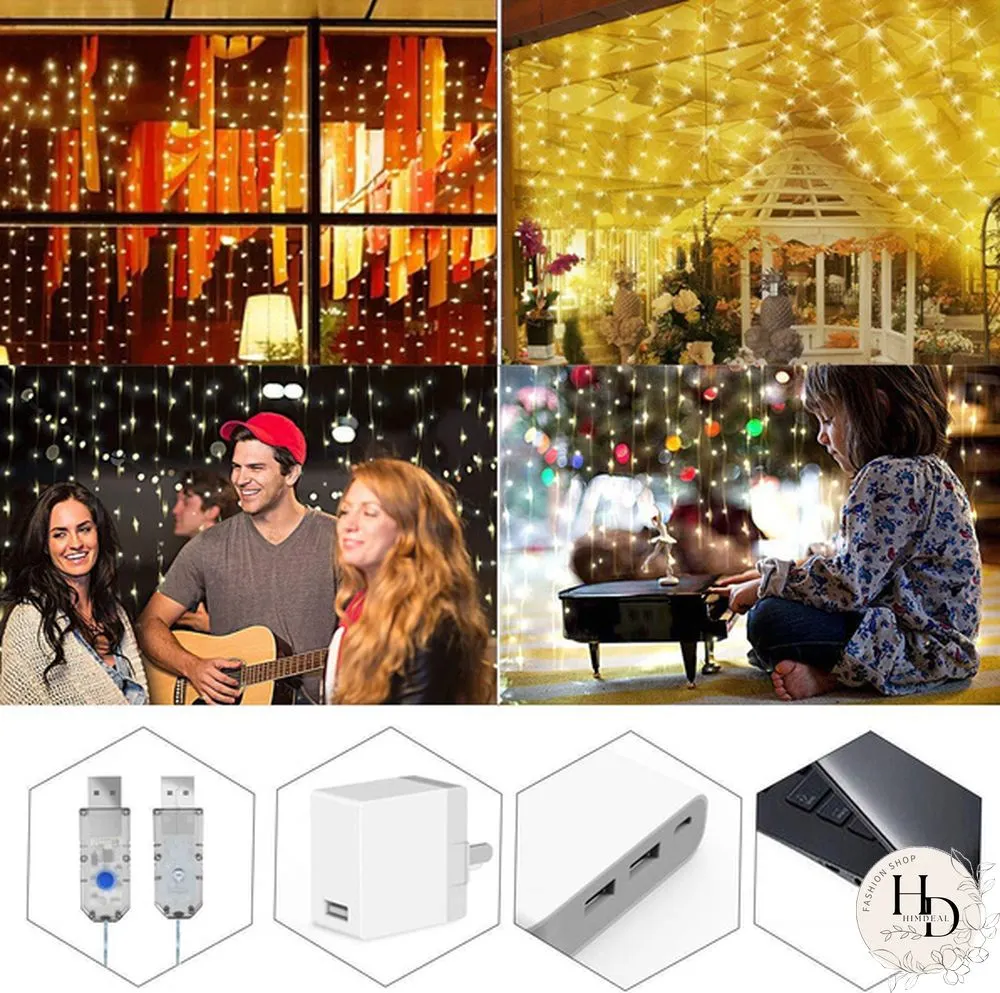 Upgrade Fairy Light Strings Christmas Wedding Party Decor Curtain String Light