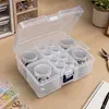 4Psc Pumpkin +8Pcs Round Bottles Diamond Painting Containers Multi Purpose Portable Plastic Case Box with Stickers & Compartments Arts Crafts Storage Bottle for Hardware Rhinestone (8PCS)