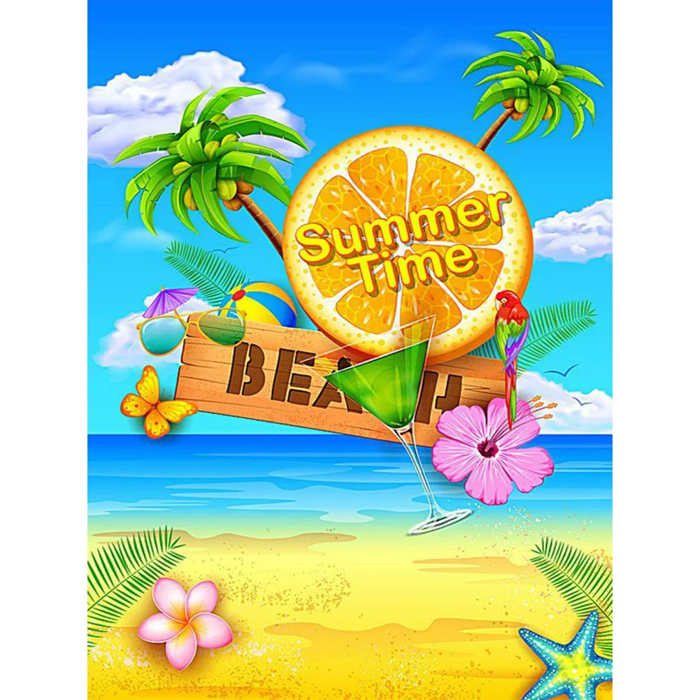 Diamond Painting - Full Round/Square Drill - Beach Happy Hour(30*40 - 50*60cm)