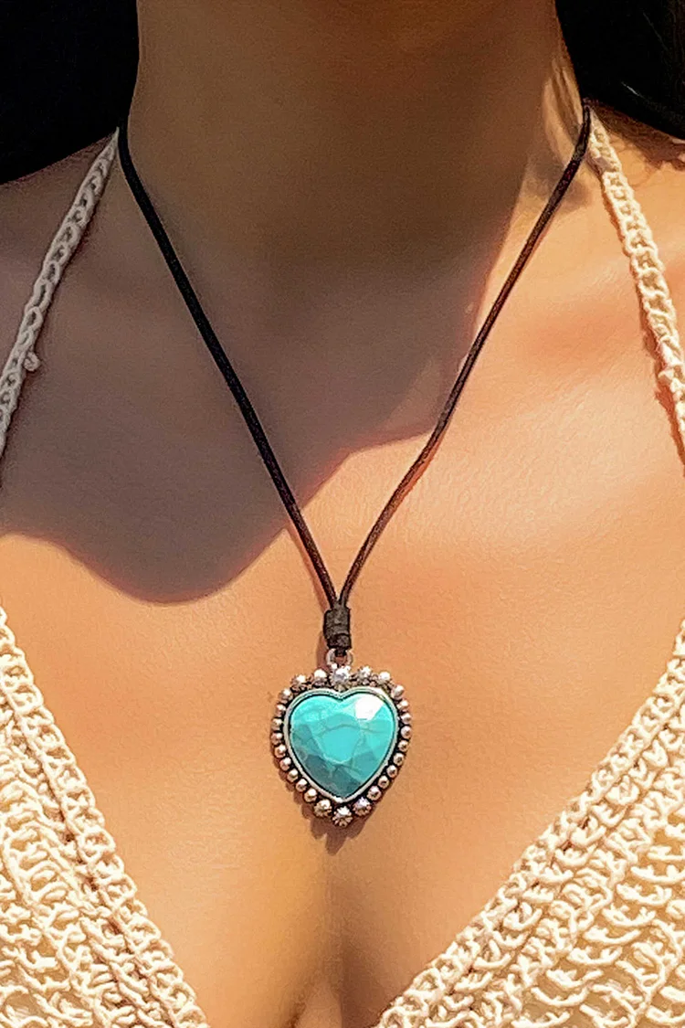 Bohemian Beach Turquoise Love Necklace