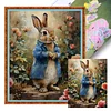 Rose Shirt Rabbit Full 18CT DIY Stamped Cross Stitch Kits for Adults Home Decor 40x50cm