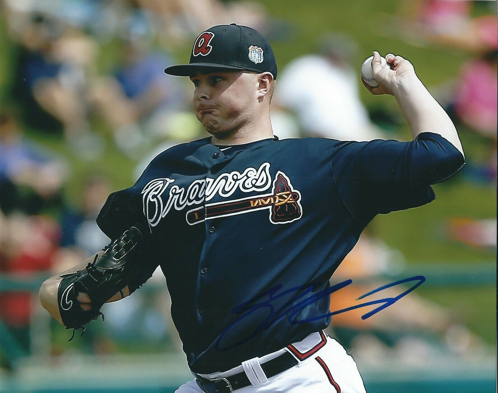 Signed 8x10 SEAN NEWCOMB Atlanta Braves Autographed Photo Poster painting - COA