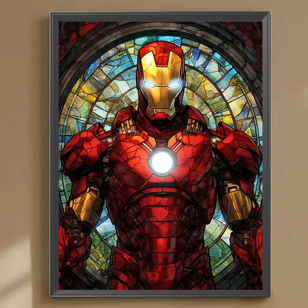 Diamond Painting - Full Round Drill - Stained Glass Iron Man(Canvas|30*40cm)