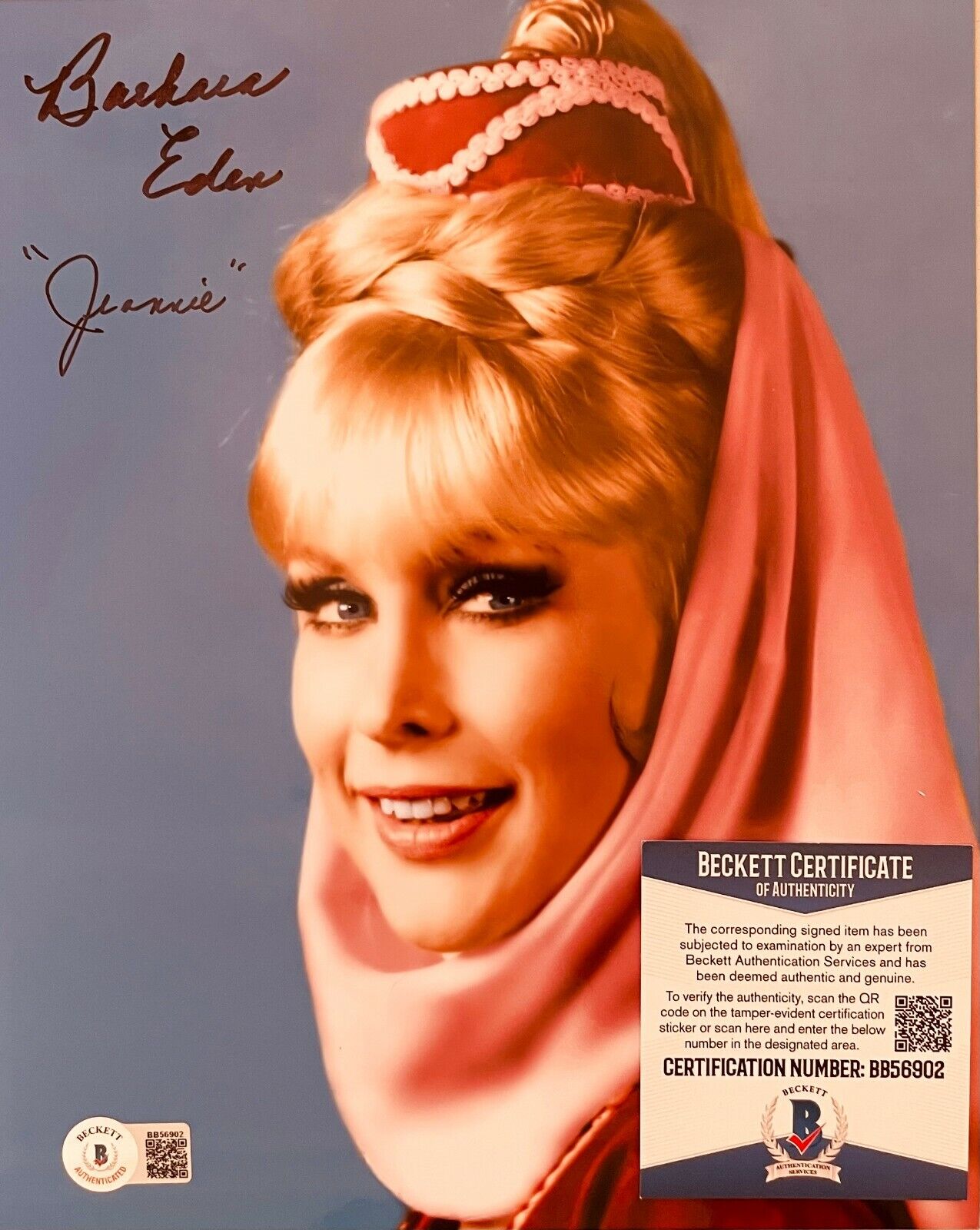 Barbara Eden I Dream of Jeannie Original Autographed 8x10 Photo Poster painting w/Beckett COA 22