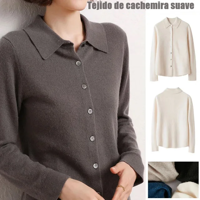 Cárdigan de mujer clásico de moda.