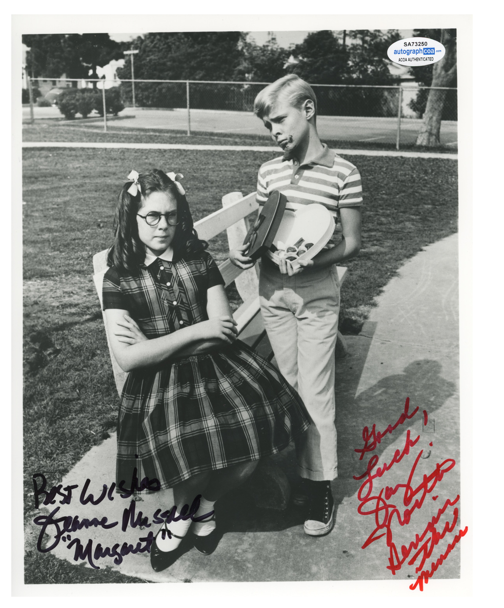 Jay North Dennis The Menace Jeanne Russell ACOA Signed Autograph 8 x 10 Photo Poster painting