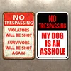 2pcs - No Trespassing-Warning Vintage Metal Tin  Signs(12*16Inch) - Warning