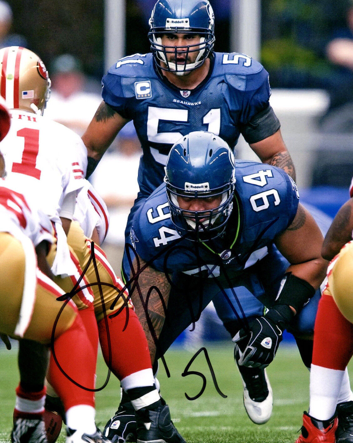 Lofa Tatupu hand signed autographed football Photo Poster painting USC Seattle Seahawks COA a