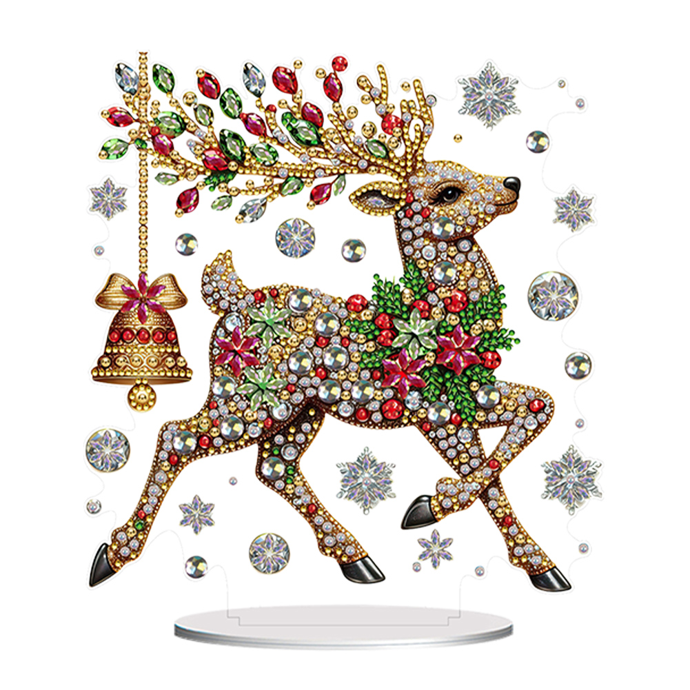 DIY Acrylic Diamond Painting Desktop Tabletop Ornament Winter Elk-Guru-buzz