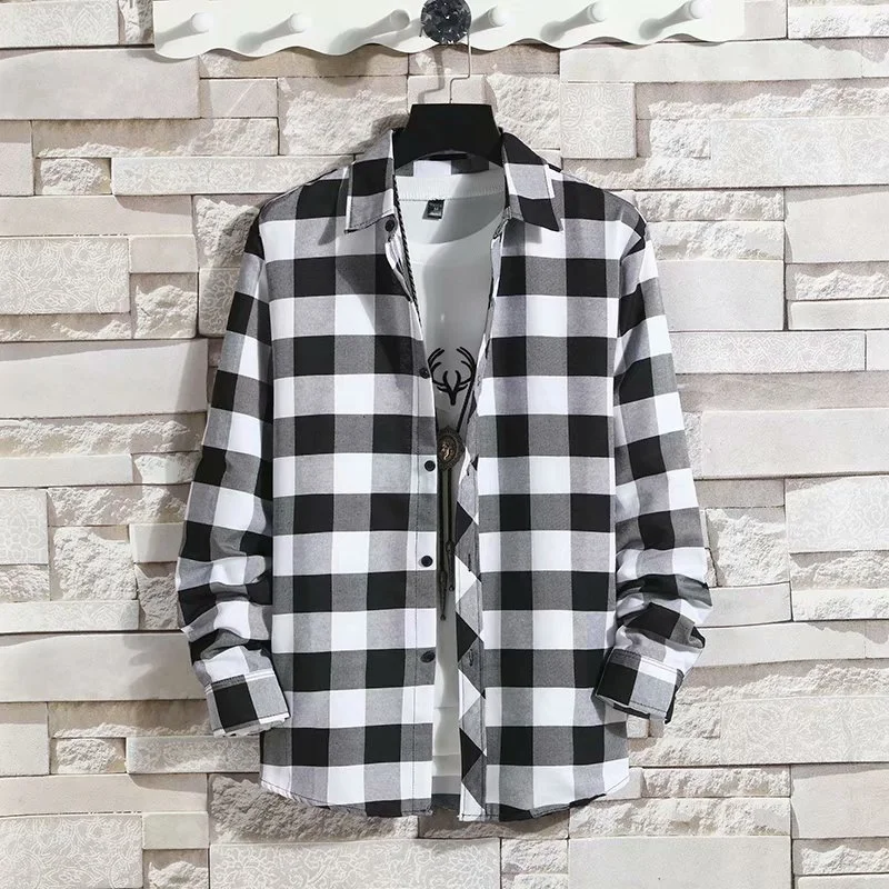 Plaid Long-sleeve Shirt Techwear Shop