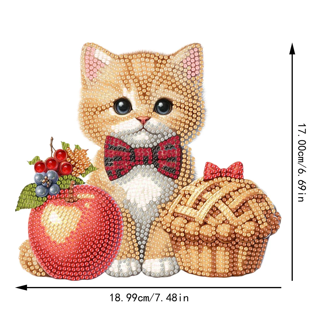 2D Flat Cat DIY Shaking Head Cat Food Diamond Painting Desktop Decorations