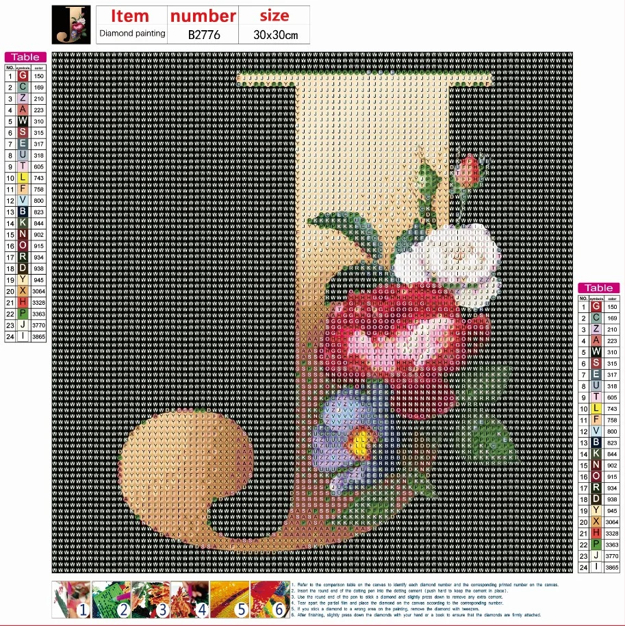 Diamond Painting - Full Round Drill - Flower Alphabet(30*30cm)