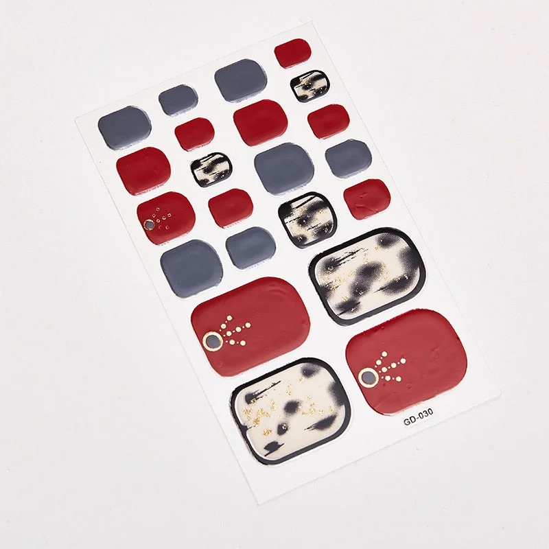 22 Tips/Sheet Designer Nail Decals Full Cover Nail Stickers Nail Designs Full Beauty Nail Art Stickers Creative Nail Decoration