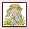 Rabbit Wearing A Straw Hat-14CT Stamped Cross Stitch 21*21cm/8.27*8.27in tapestrymarket