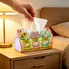 (24cm)Diamond Art Tissue Box DIY PU Napkin Cover for Home(best grandma ever)