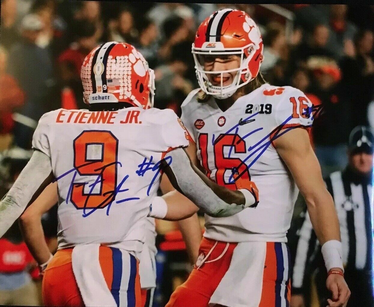 Trevor Lawrence / Travis Etienne Autographed Signed 8x10 Photo Poster painting (Clemson) REPRINT