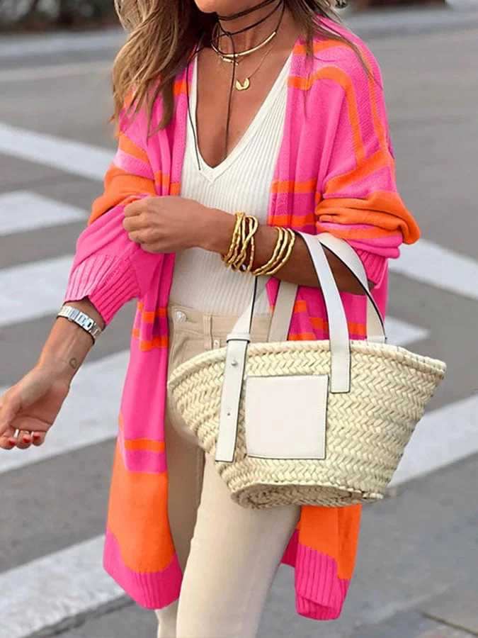 Women's Colorblock Knitted Cardigan