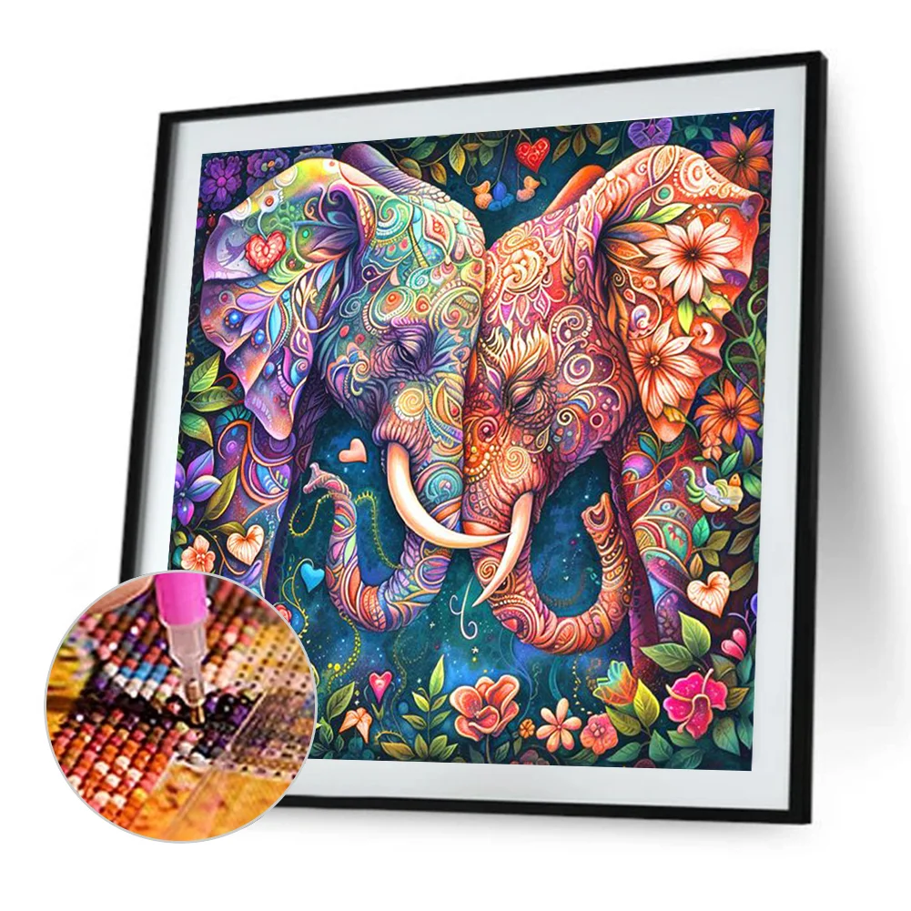 Diamond Painting - Full Round Drill - Elephant(Canvas|40*40cm)