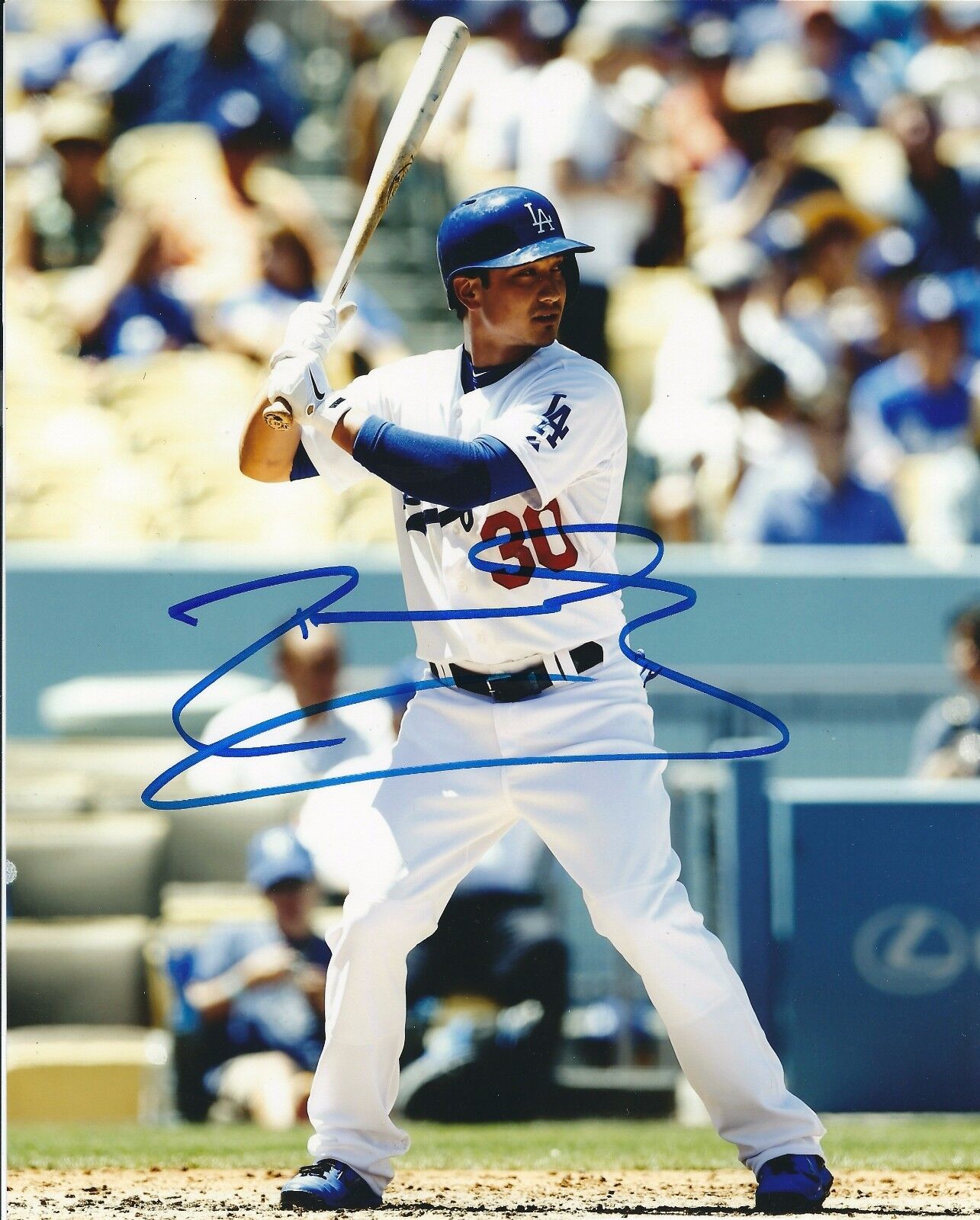 Signed 8x10 DARWIN BARNEY Los Angeles Dodgers Photo Poster painting - COA