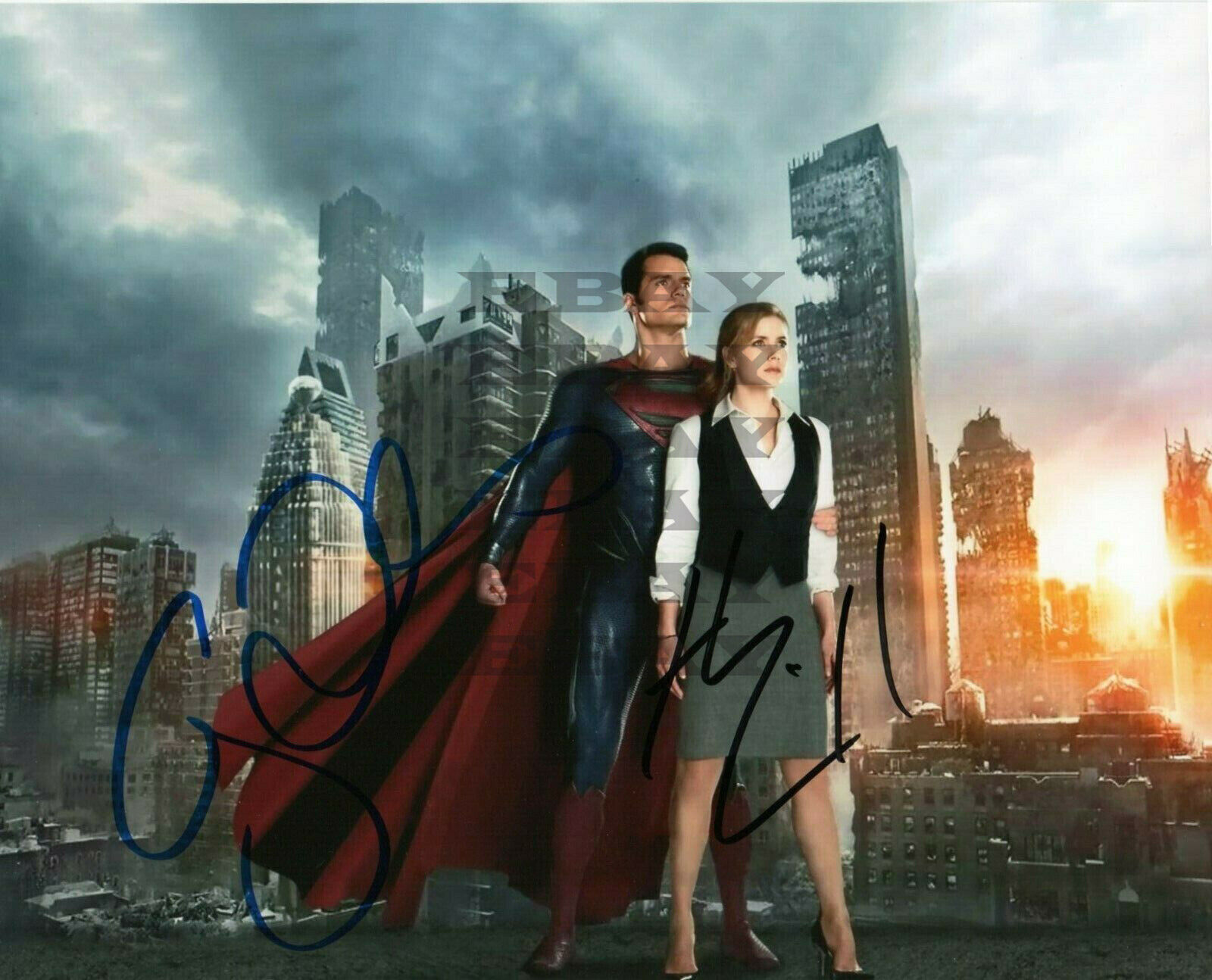 Amy Adams & Henry Cavill Autographed Signed 8x10 Photo Poster painting Rep