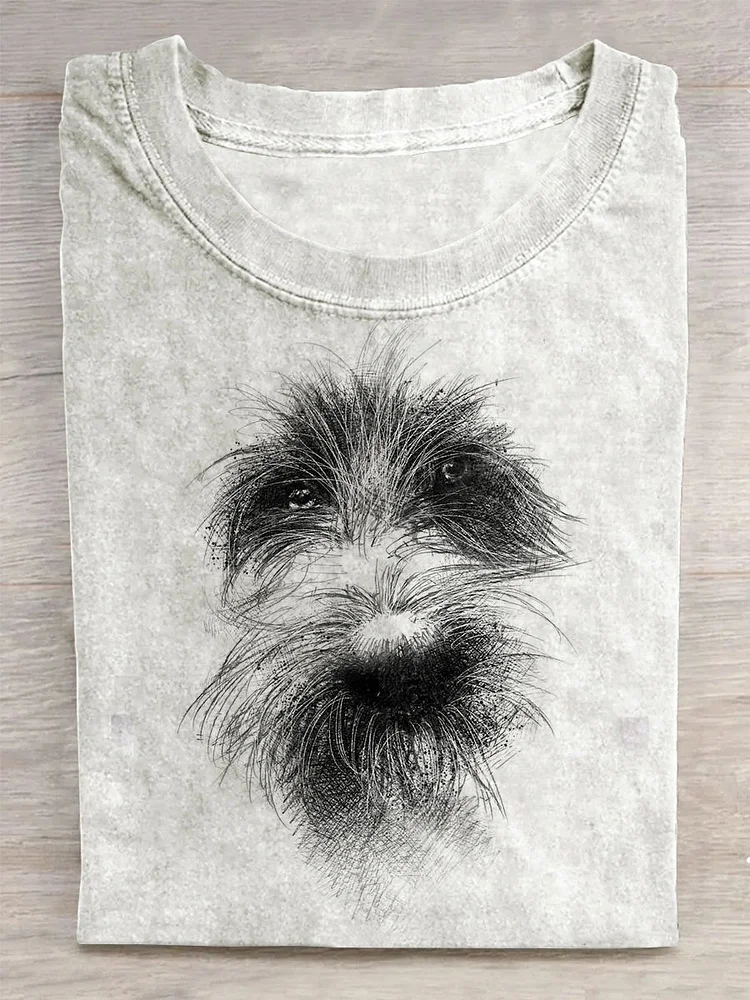 Unisex Fun Puppy Abstract Print Design T-Shirt