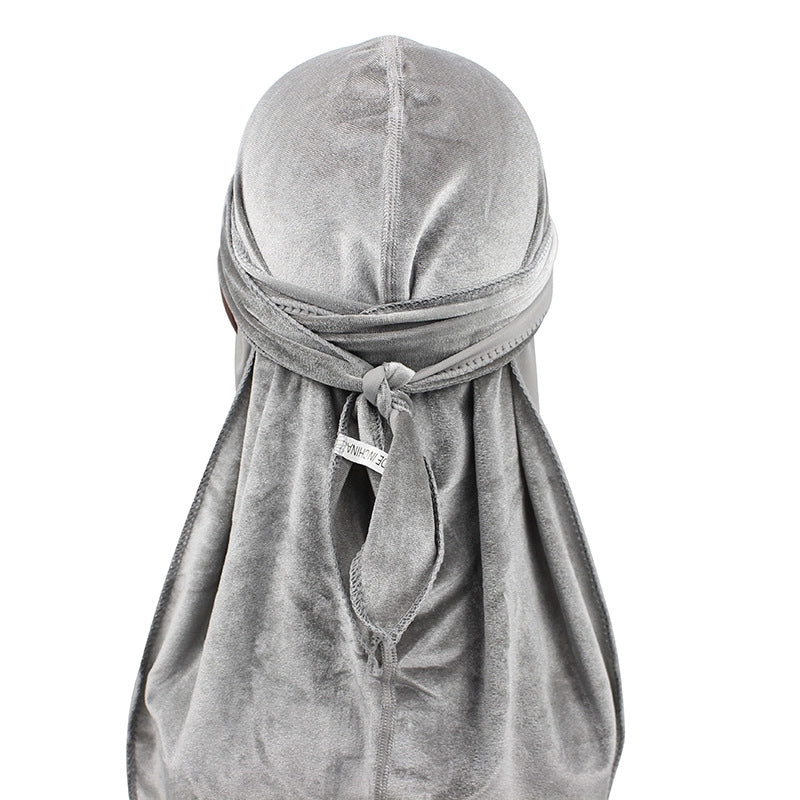 High Quality Supply New Seamless Velvet Long Tail Pirate Hat Long Ribbon Headscarf Hat Durag