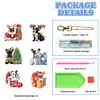 (US Local)6PCS  Christmas Dogs DIY Diamond Painting Keychain Diamond Art Keyrings