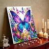 Framed Diamond Painting - Special Shaped - Butterflies and Flowers (25x25cm)