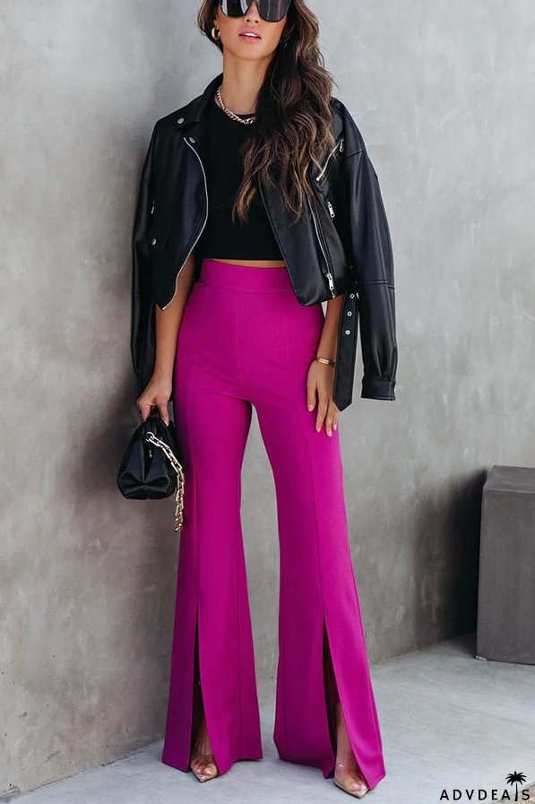 High Waist Split Hem Pants