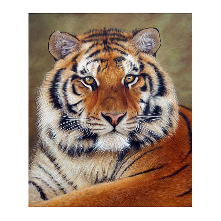 Tiger Round Drill Diamond Painting 30X40CM(Canvas) gbfke