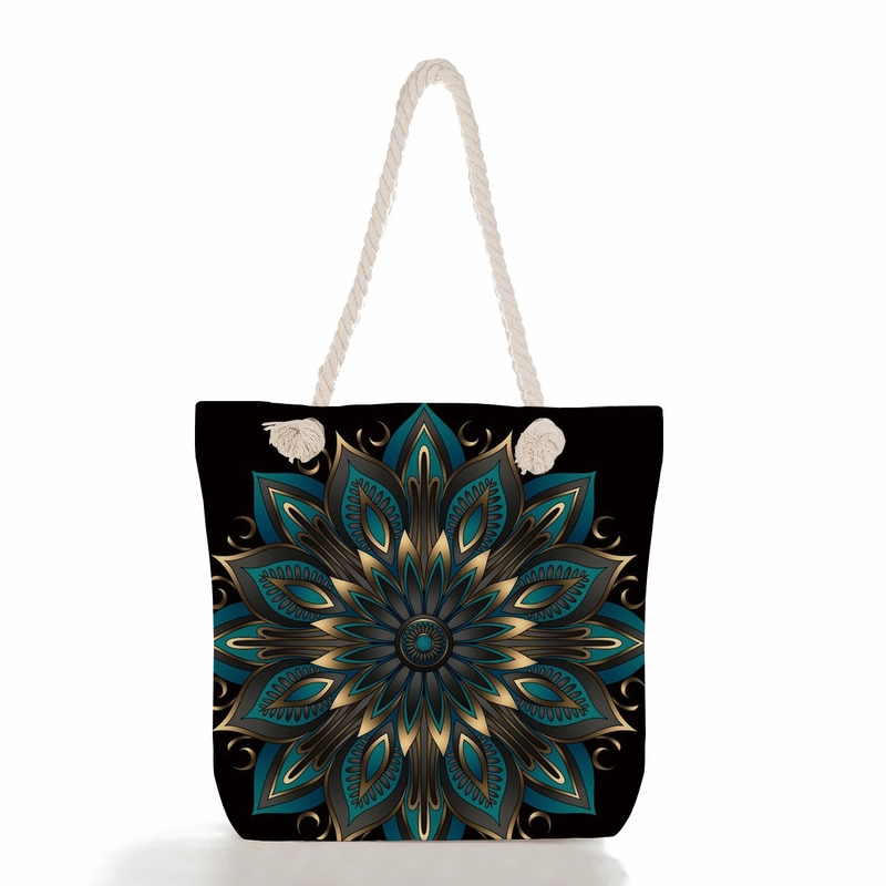 Women’s Basic Flower Canvas Shopping Bags