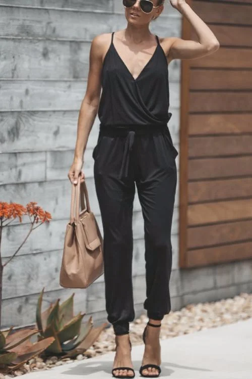 Shape Of You V Neck One-piece Jumpsuits-elleschic