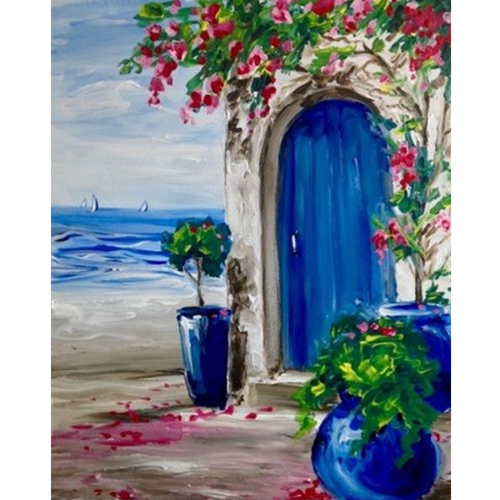 Small Blue Door-Paint by Numbers-30*40cm/40*50cm