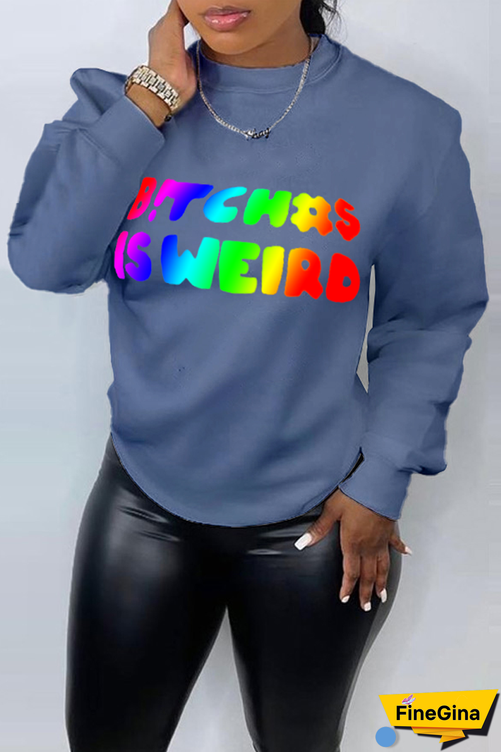 Yellow Street Vintage Print Patchwork Letter O Neck Tops