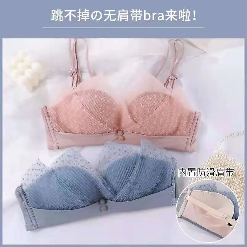 Japanese  Bra Briefs Set Sexy Lace Underwear Fashion Push Up Comfort Brassiere Women Small Bra Without Steel Ring Sexy Lingerie
